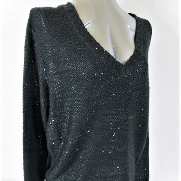 DECREE WOMENS Medium SHEER SEQUIN SWEATER (V)E1 - Picture 2 of 8